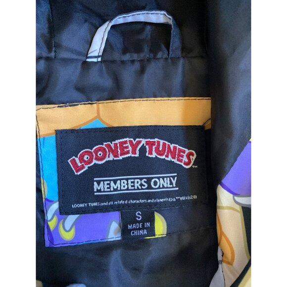 Looney Tunes Members Only Hooded Jacket With Colorful Cartoon Characters Print - Picture 7 of 10